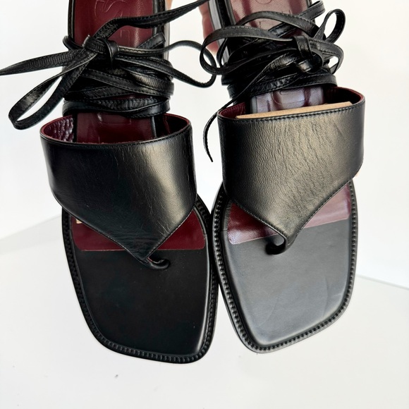 Staud Alexandre Lace Up Leather Gladiator Sandal US 9/9.5 EUR 40 Black - Picture 7 of 11